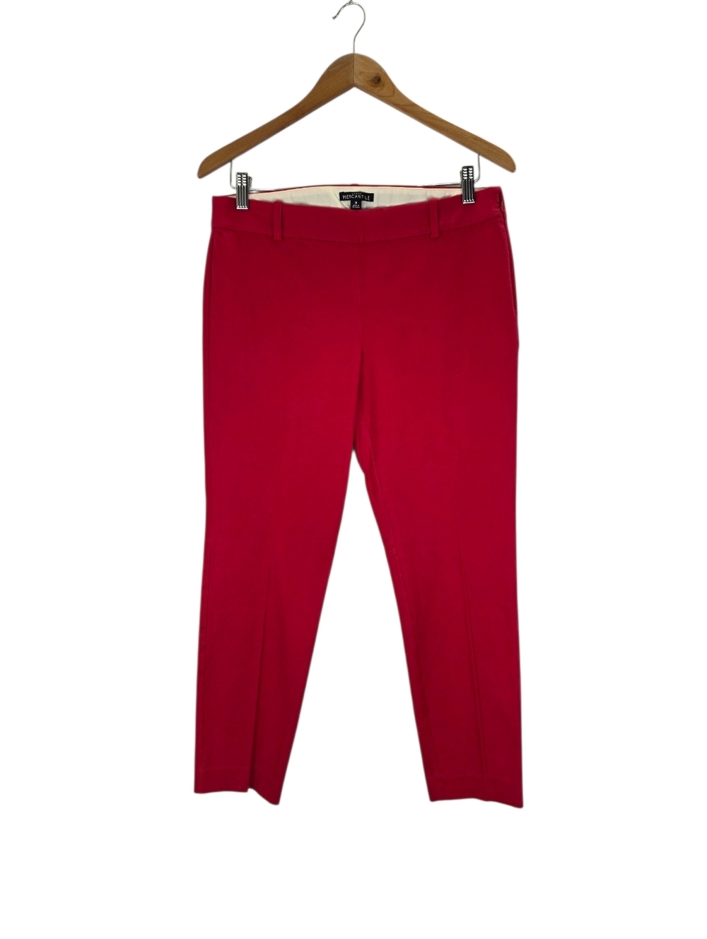 J.Crew Mercantile Women's Chino Red Cropped Pants Straight Leg Side Zip Size 9